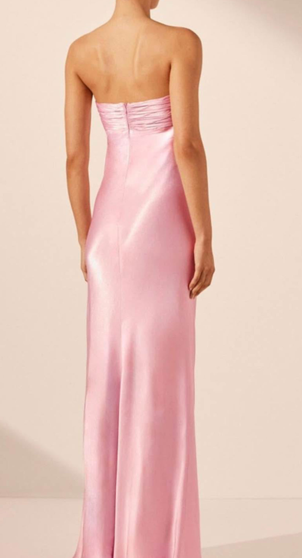 Shona Joy La lune strapless Ruched maxi dress pink